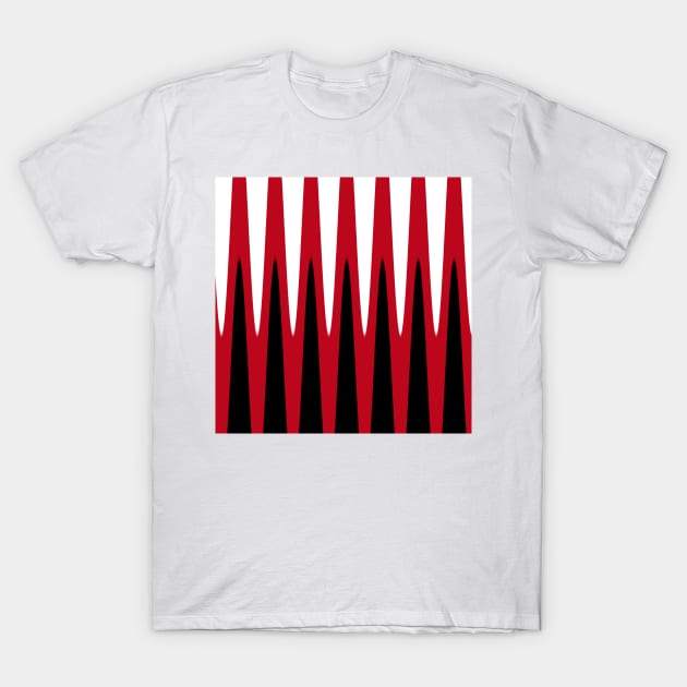 Wave Design Red T-Shirt by BlakCircleGirl